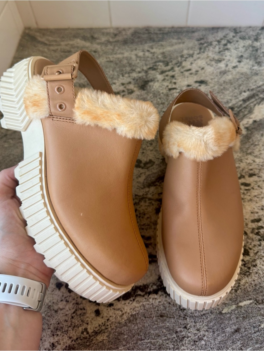 Sorel Ona Ave Mule Tawny Buff Tan Leather - Size 7.5 EUC